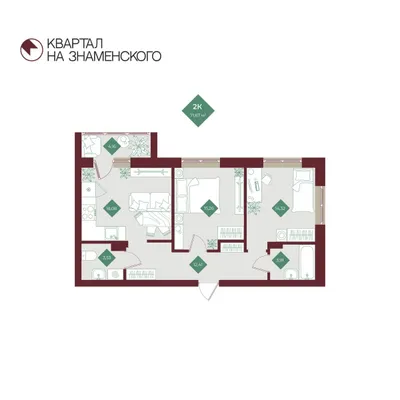 План 2-комнатная • 71,67 м² • 14 этаж