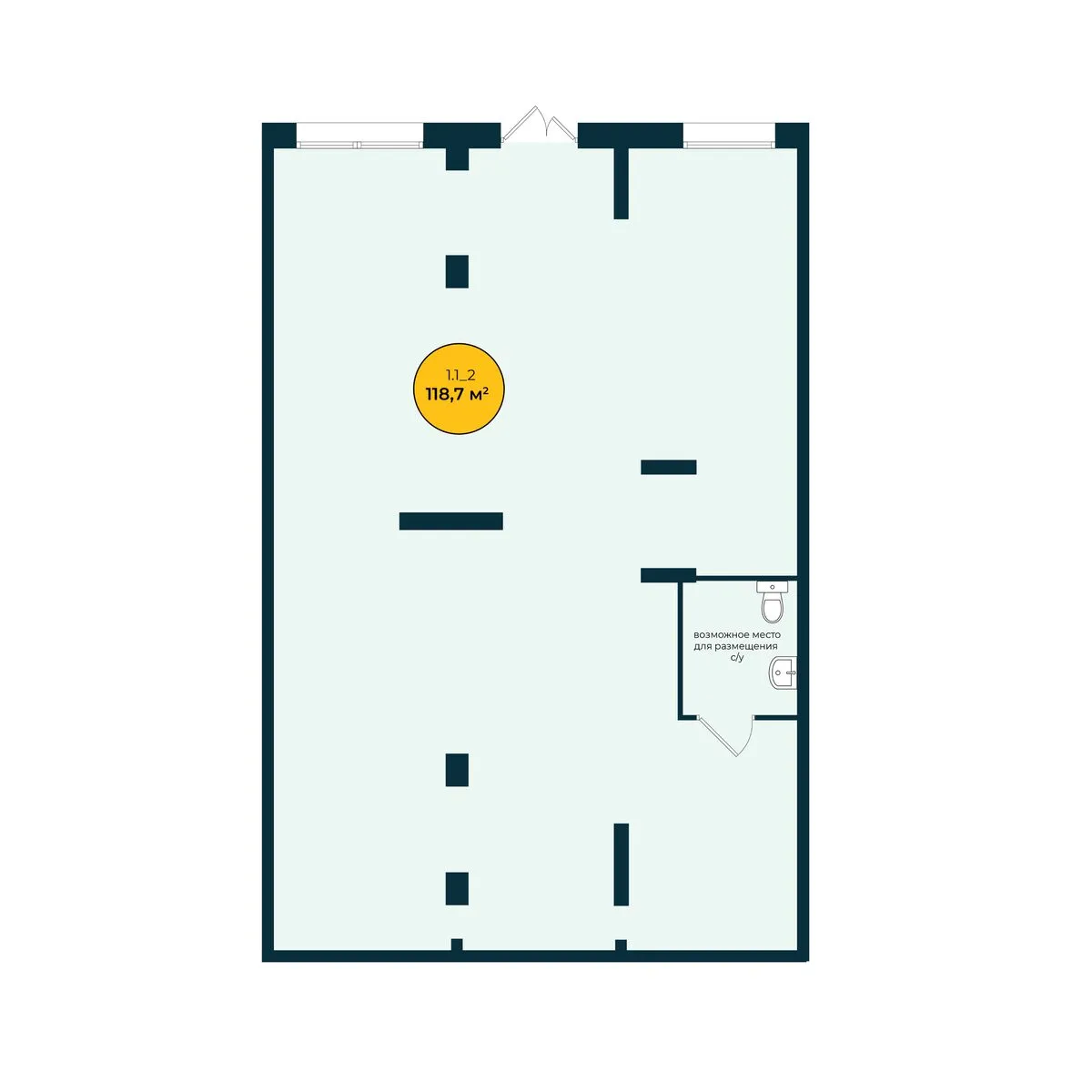 Планировка — Офис, 118.7 м²