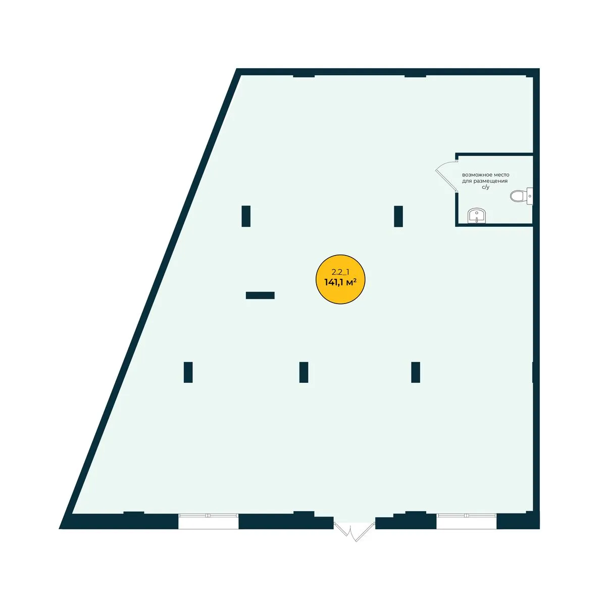 Планировка — Офис, 141.1 м²